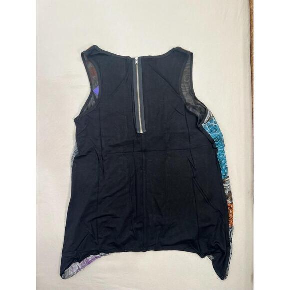 Vivienne Tam Womens Size M Multi Abstract Asymmetrical Sleeveless Blouse - Picture 2 of 9